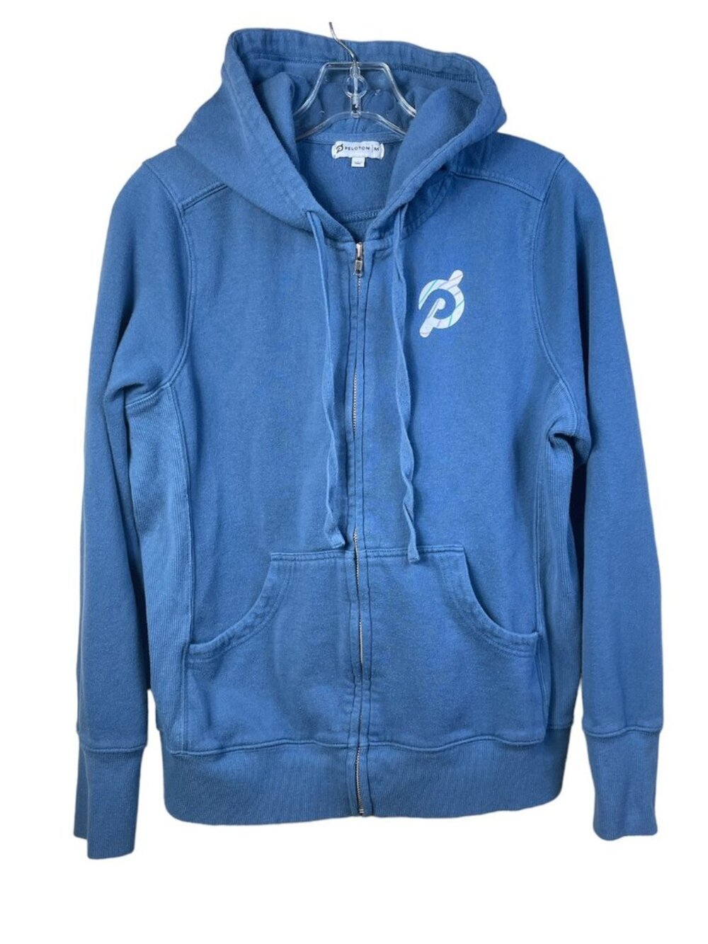 Peloton Women's Together We Go Far Blue Graphic Zip Hoodie Jacket Size M Medium